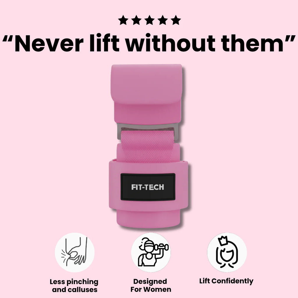 Pink Power Hooks - Lift Heavier Without Your Grip Giving Out